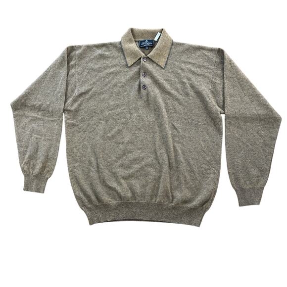 Les Copains 100% Cashmere Popover Collared Sweater Sz 52 XL Made in Italy Soft - Picture 1 of 9
